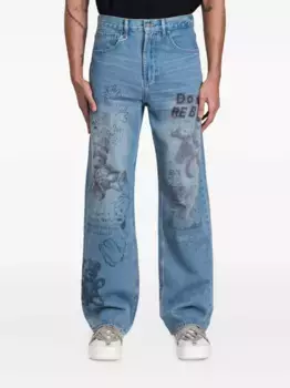 Джинсы Stuffy с принтом DOMREBEL, синий