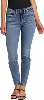 Джинсы Suki Mid-Rise Skinny Jeans L93136EDB205 Silver Jeans Co., цвет Indigo