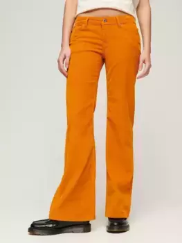 Джинсы Superdry Low Rise Cord Flare, цвет pumpkin/spice/brown