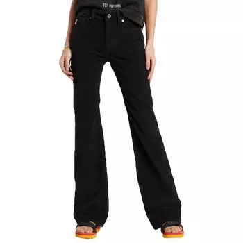 Джинсы Superdry Mid Rise Slim Cord Flare, черный