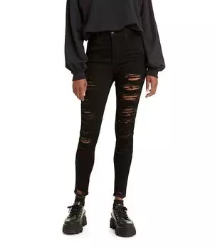 Джинсы суперскинни Levi's 720 с потертостями и высокой посадкой, черный