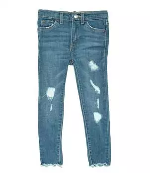 Джинсы суперскинни Levi's Little Girls 2T-6X 720 с высокой посадкой и потертостями, синий