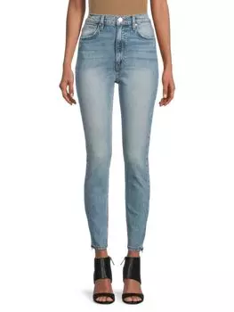 Джинсы суперскинни с высокой посадкой и разворотом по центру Hudson, цвет Peacemaker Blue