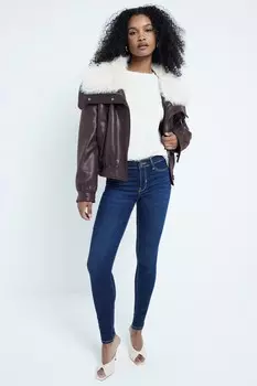 Джинсы суперскинни со средней посадкой и облегающим эффектом River Island, синий