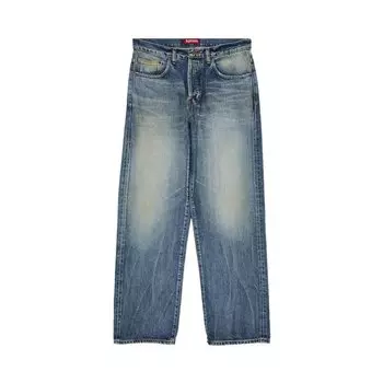 Джинсы Supreme Distressed Loose Fit Selvedge Jean, синий