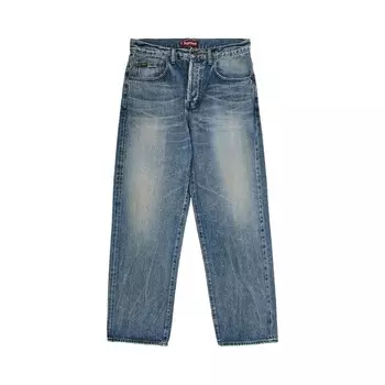 Джинсы Supreme Distressed Loose Fit Selvedge Jean, цвет Washed Indigo