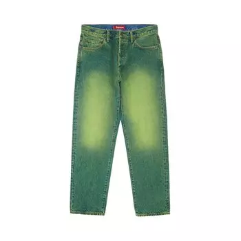 Джинсы Supreme Regular Overspray Green