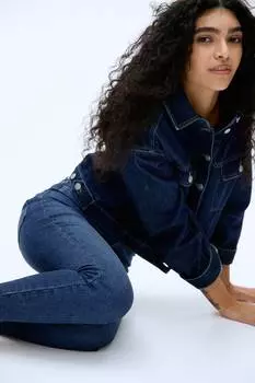 Джинсы сверхвысокой щиколотки H&M, синий