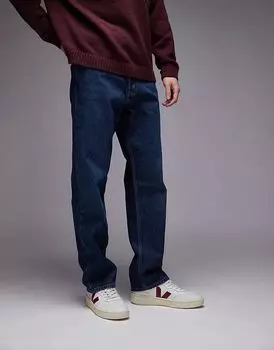 Джинсы свободного кроя ARKET Ocean прямого кроя темно-синего цвета