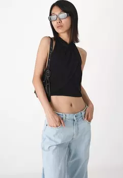 Джинсы свободного кроя BAGGY Abercrombie & Fitch, серый деним