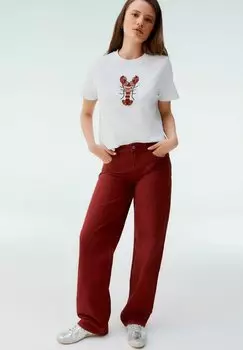 Джинсы свободного кроя BAGGY WIDE LEG Next, красный
