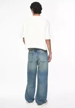 Джинсы свободного кроя Baggy With Ripped Details PULL&BEAR, синие