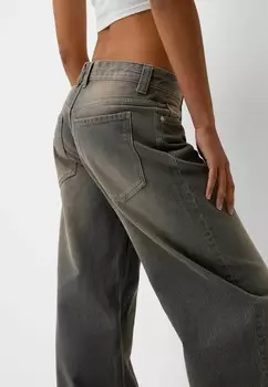 Джинсы свободного кроя BALLOON FIT Bershka, цвет Mottled Dark Grey