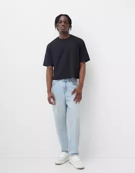 Джинсы свободного кроя Bershka, голубой