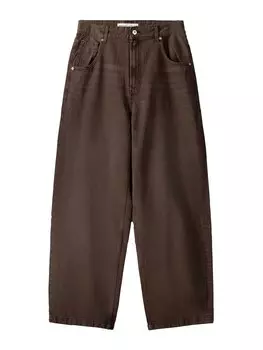 Джинсы свободного кроя Bershka, коричневый