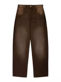 Джинсы свободного кроя Bershka, коричневый