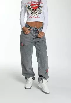 Джинсы свободного кроя BLOOMING Ed Hardy, синий