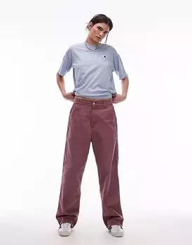 Джинсы свободного кроя Carhartt WIP brandon с одним коленом в пыльно-розовом цвете