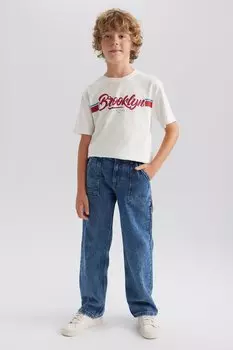 Джинсы свободного кроя Defacto, синий