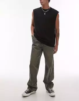 Джинсы свободного кроя Dickies Madison цвета индиго с желтыми вставками