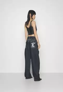 Джинсы свободного кроя EMBROIDERED LOOSE FIT TURN UP JEANS Jaded London, цвет blue