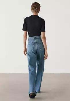 Джинсы свободного кроя FULL LENGTH WIDE Massimo Dutti, синий