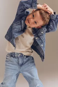 Джинсы свободного кроя H&M, синий