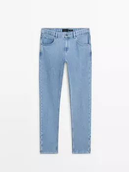 Джинсы свободного кроя из смесового хлопка Massimo Dutti, индиго
