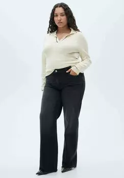 Джинсы свободного кроя Mango, черный деним