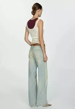 Джинсы свободного кроя Mango, светло-голубой