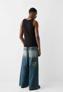 Джинсы свободного кроя MEGA BAGGY Bershka, синий деним