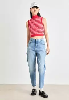 Джинсы свободного кроя MOM Tommy Jeans, светло-голубой деним