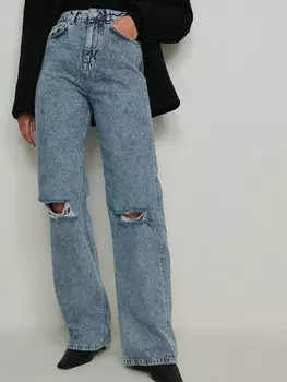 Джинсы свободного кроя NA-KD, светло-синий