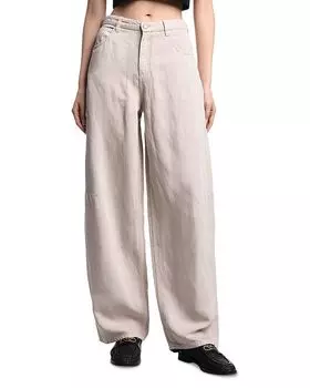 Джинсы свободного кроя однотонные светлые Emporio Armani, коричневый/бежевый