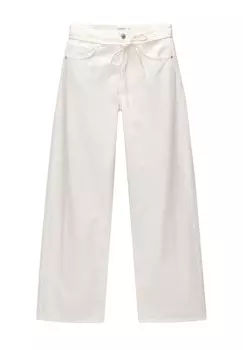 Джинсы свободного кроя OVERSIZE WITH BELT PULL&BEAR, бежевый