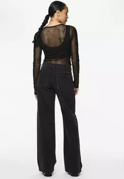 Джинсы свободного кроя PCSELMA LW Pieces, черный деним