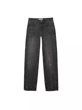 Джинсы свободного кроя Pull&Bear, черный деним