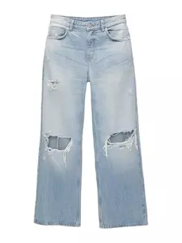 Джинсы свободного кроя Pull&Bear, светло-синий