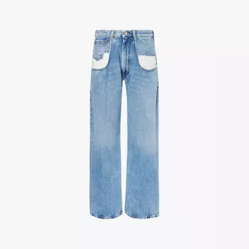 Джинсы свободного кроя с эффектом потертости и прямыми штанинами Maison Margiela, синий