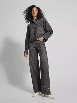 Джинсы свободного кроя с декоративной отделкой из камней Jake*s Casual, черный