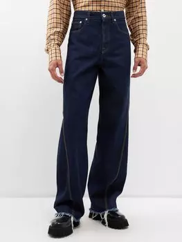 Джинсы свободного кроя с перекрученными швами Lanvin, синий