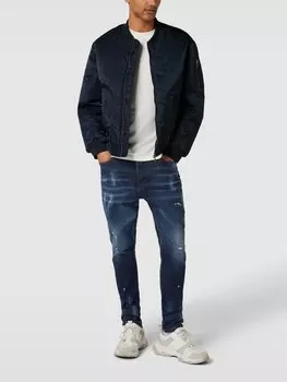 Джинсы свободного кроя с рваным эффектом ELIAS RUMELIS, темно-синий