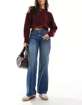 Джинсы свободного кроя с супернизкой талией темно-синего цвета Levi's