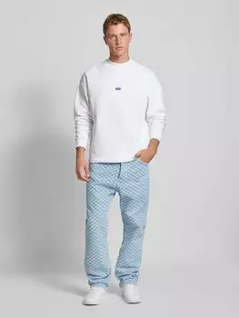 Джинсы свободного кроя с узором в клетку «Nate» Hugo Blue, светло-голубой