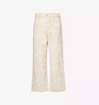 Джинсы свободного кроя с вышивкой и складками из коллекции Verdy Kenzo, белый