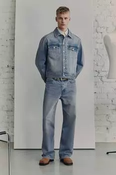 Джинсы свободного кроя с закрученными краями H&M, синий