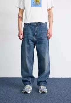 Джинсы свободного кроя SINGLE KNEE PANT Carhartt WIP, цвет Blue Dark Used Washed