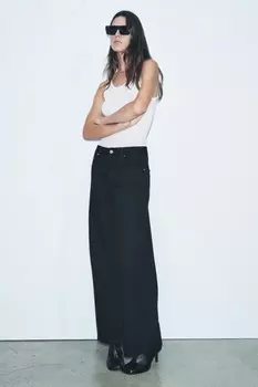 Джинсы свободного кроя со средней посадкой из коллекции ZW ZARA, черный