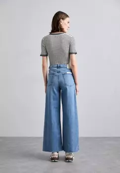 Джинсы свободного кроя SOFIE CROP HIGH STRETCH rag & bone, синий деним