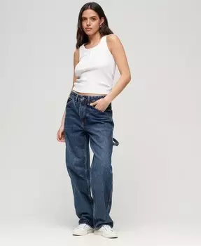 Джинсы свободного кроя Superdry, синий деним